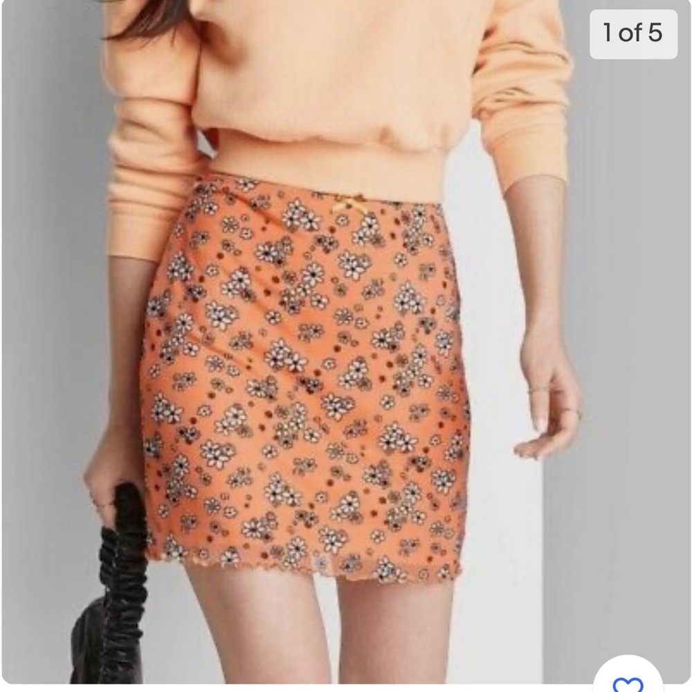 WILD FABLE Retro Floral Slip Mini Skirt | 1X